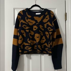 Navy and khaki sweater